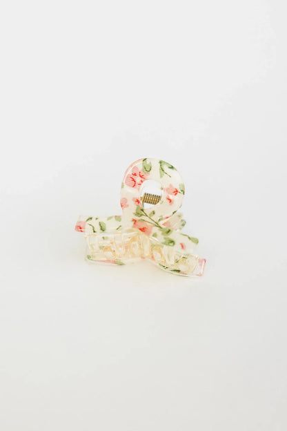 Floral Claw Clip in Pink