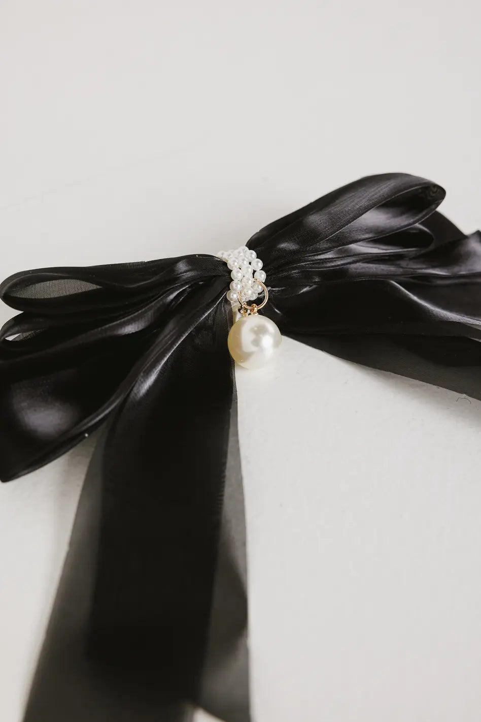 Chiffon Bow Hair Clip in Black - FINAL SALE