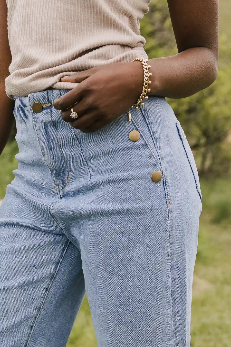 Amiri Wide Leg Jeans in Light Wash - FINAL SALE