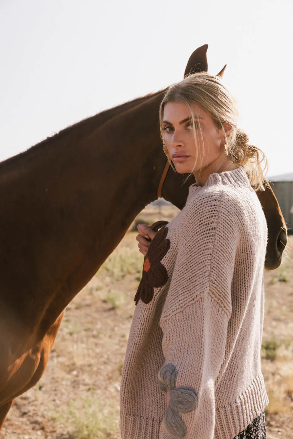 Hartley Floral Sweater in Mocha - FINAL SALE