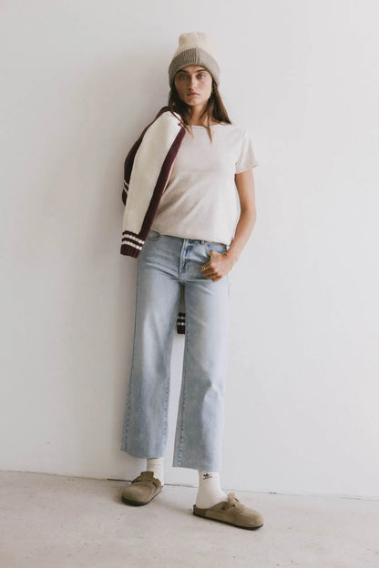 Briony Basic Tee in Oatmeal - FINAL SALE