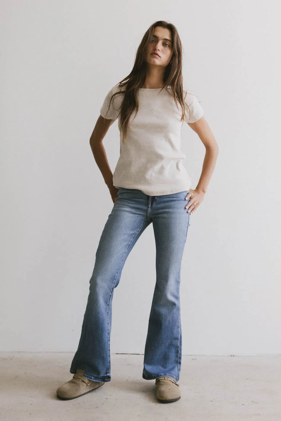 Briony Basic Tee in Oatmeal - FINAL SALE