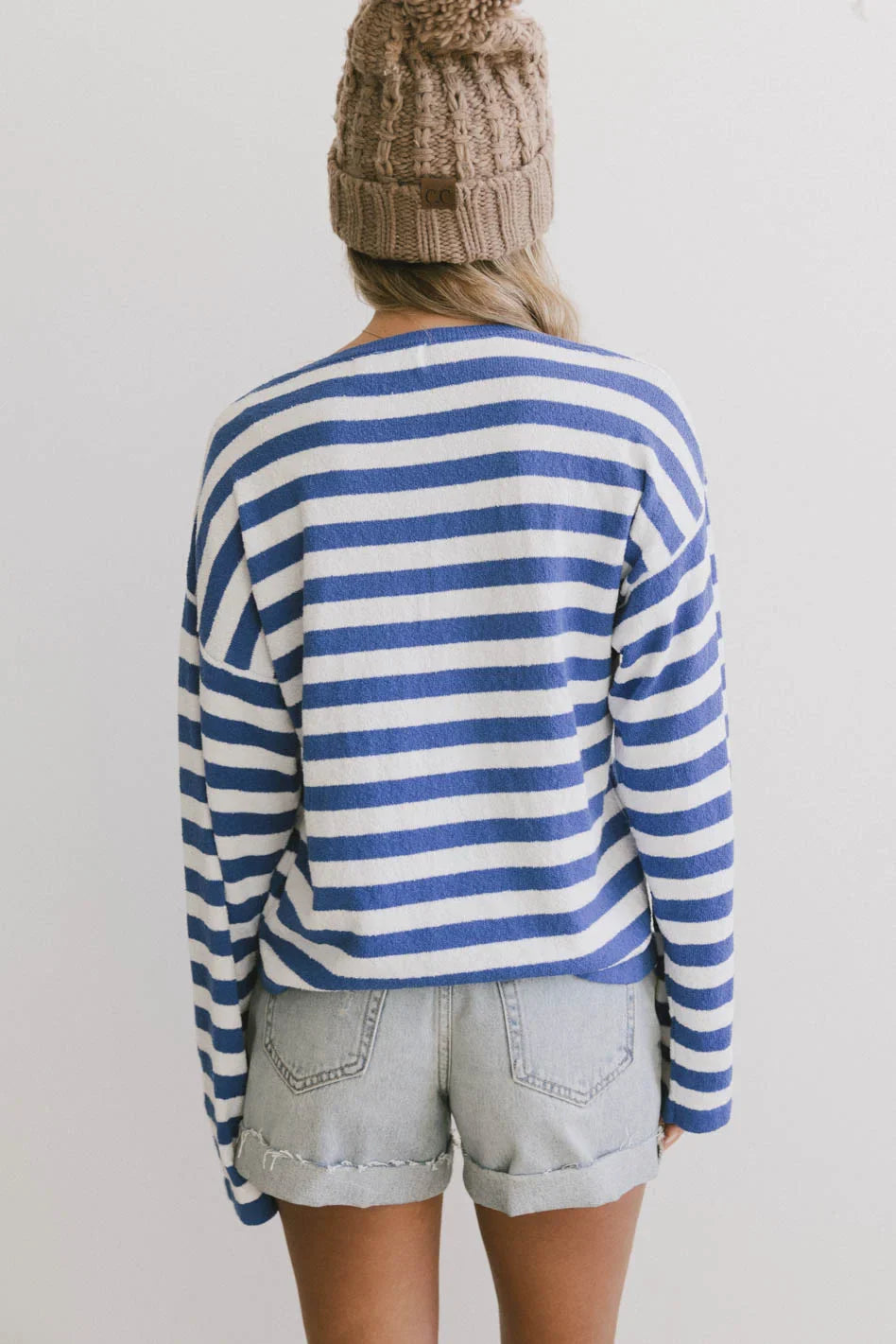 Destinia Striped Top in Blue - FINAL SALE
