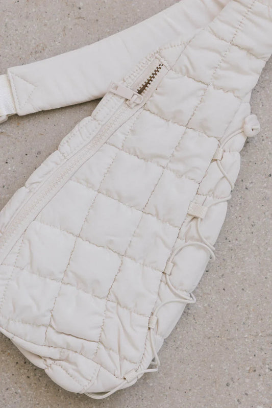 Aliyah Quilted Sling Bag in Ivory - FINAL SALE