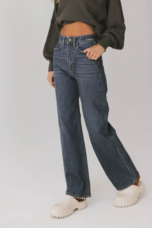 Emiliano Wide Leg Jeans in Dark Wash - FINAL SALE