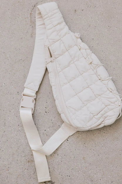 Aliyah Quilted Sling Bag in Ivory - FINAL SALE