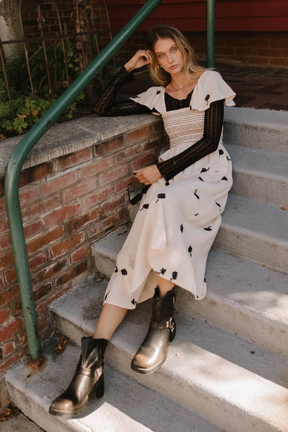 Cece Smocked Embroidered Dress - FINAL SALE