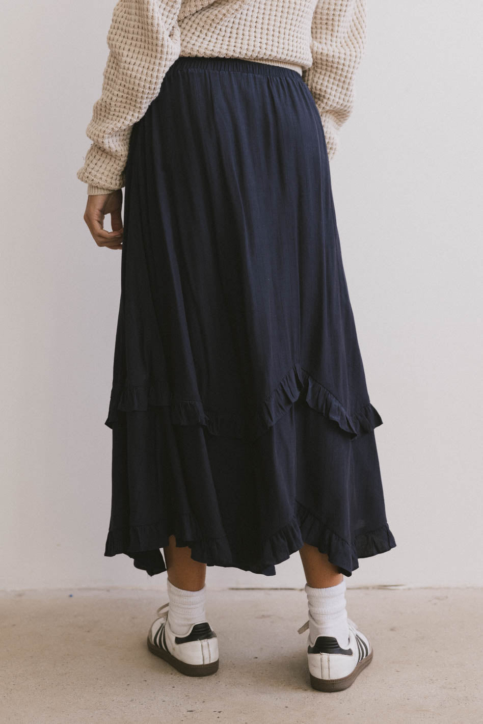 Franky Midi Skirt in Navy - FINAL SALE