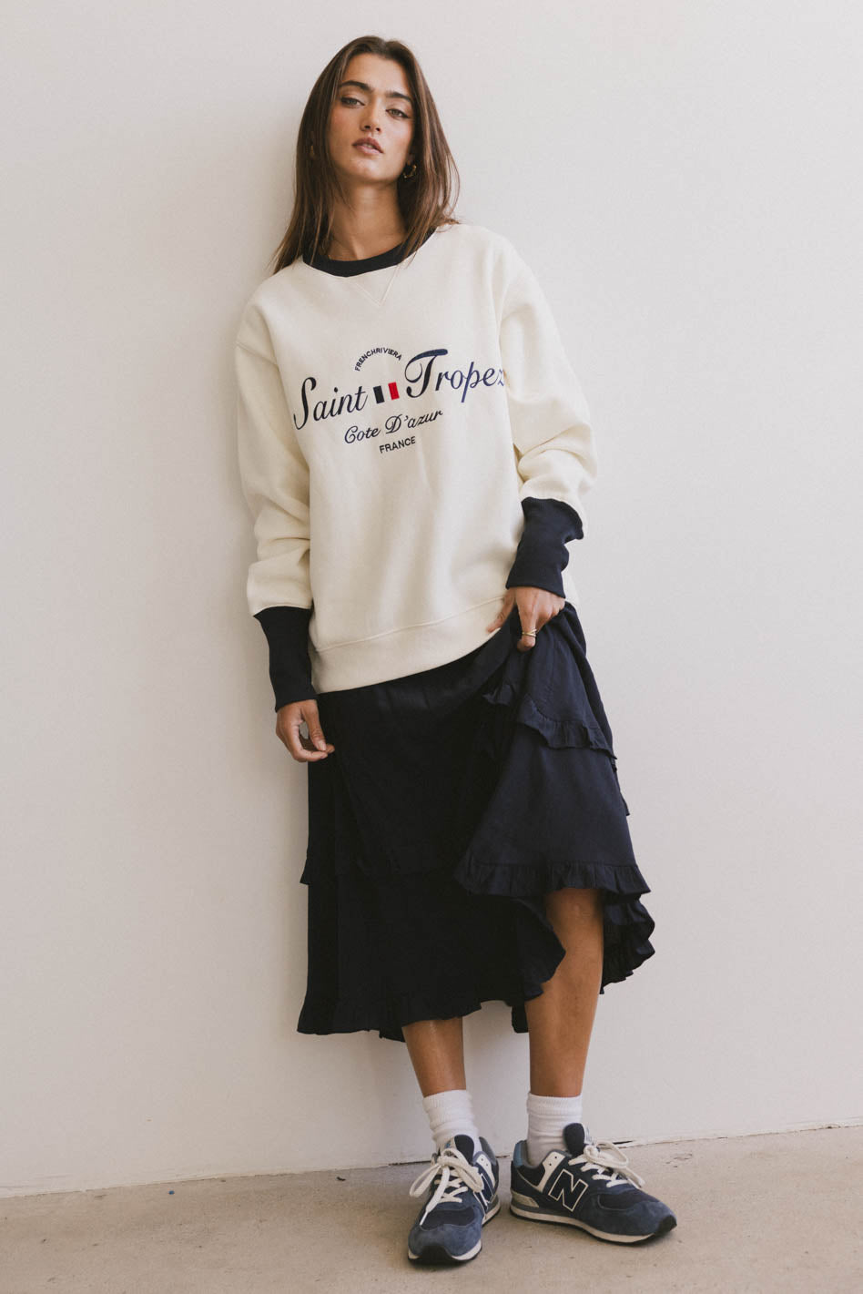 Franky Midi Skirt in Navy - FINAL SALE