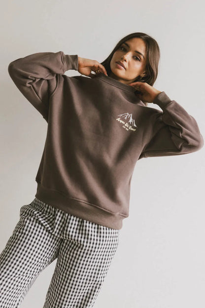 Aspen Ski Camp Crewneck in Brown - FINAL SALE