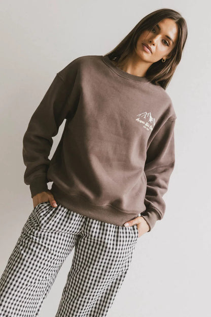 Aspen Ski Camp Crewneck in Brown - FINAL SALE