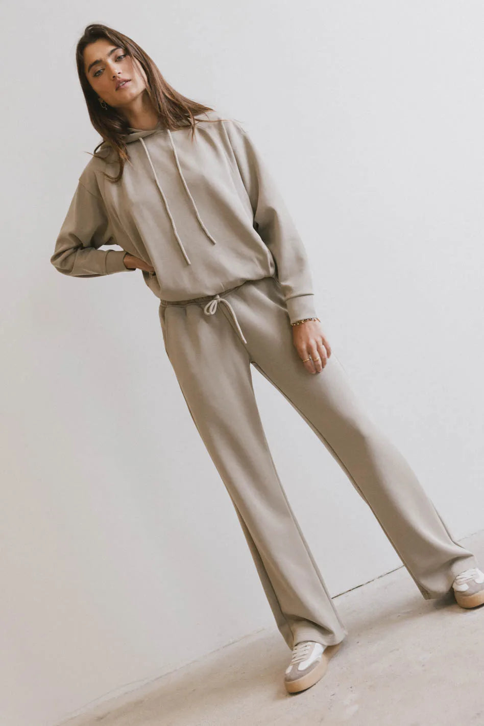 Flow State Pullover Hoodie in Taupe - FINAL SALE
