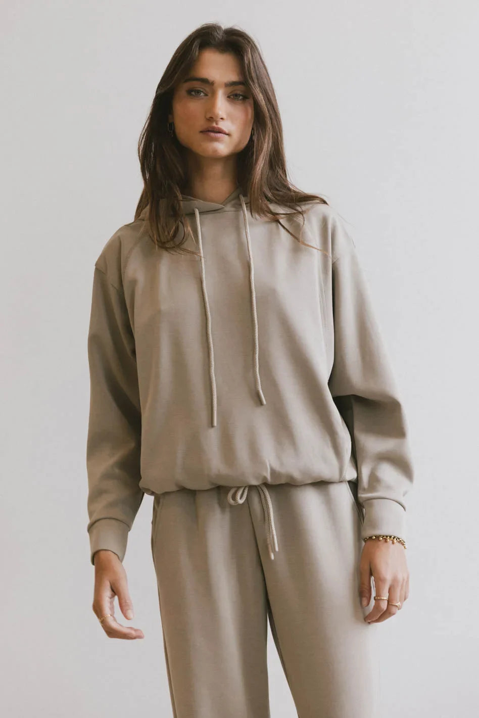 Flow State Pullover Hoodie in Taupe - FINAL SALE