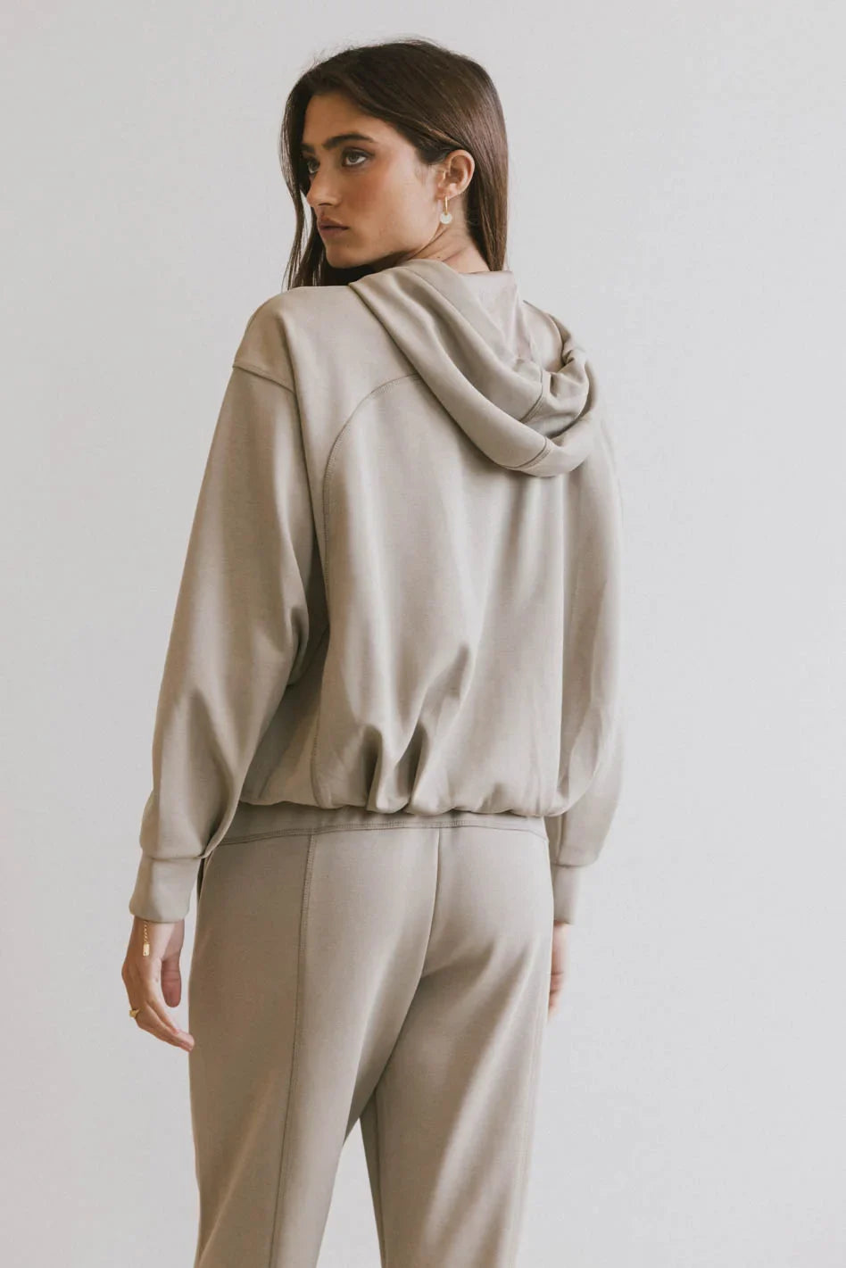 Flow State Pullover Hoodie in Taupe - FINAL SALE