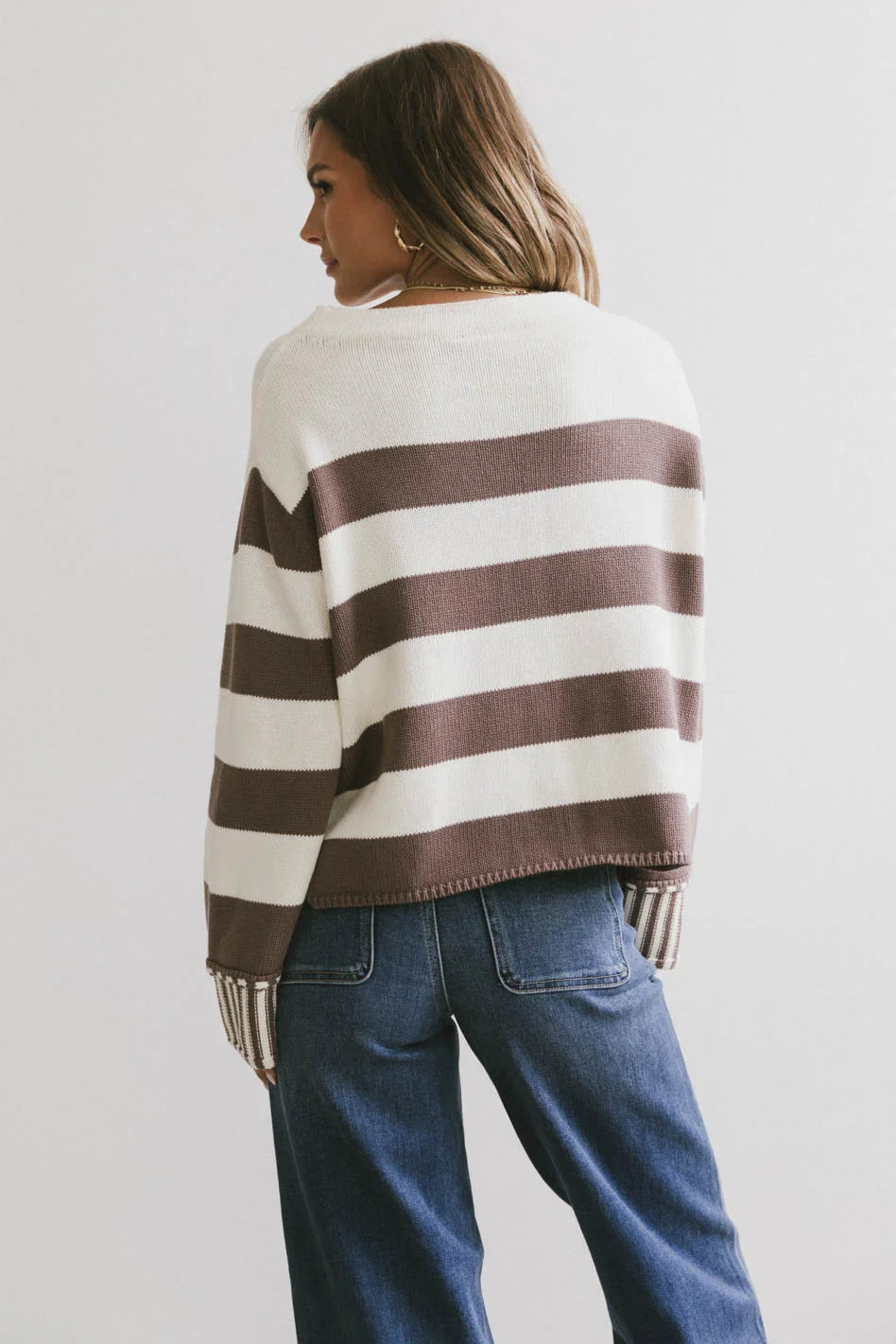 Helena Striped Sweater in Brown - FINAL SALE