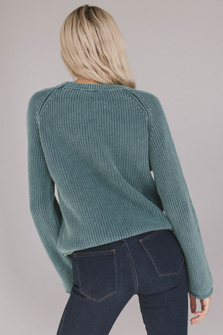 Aveline Knit Sweater in Teal - FINAL SALE