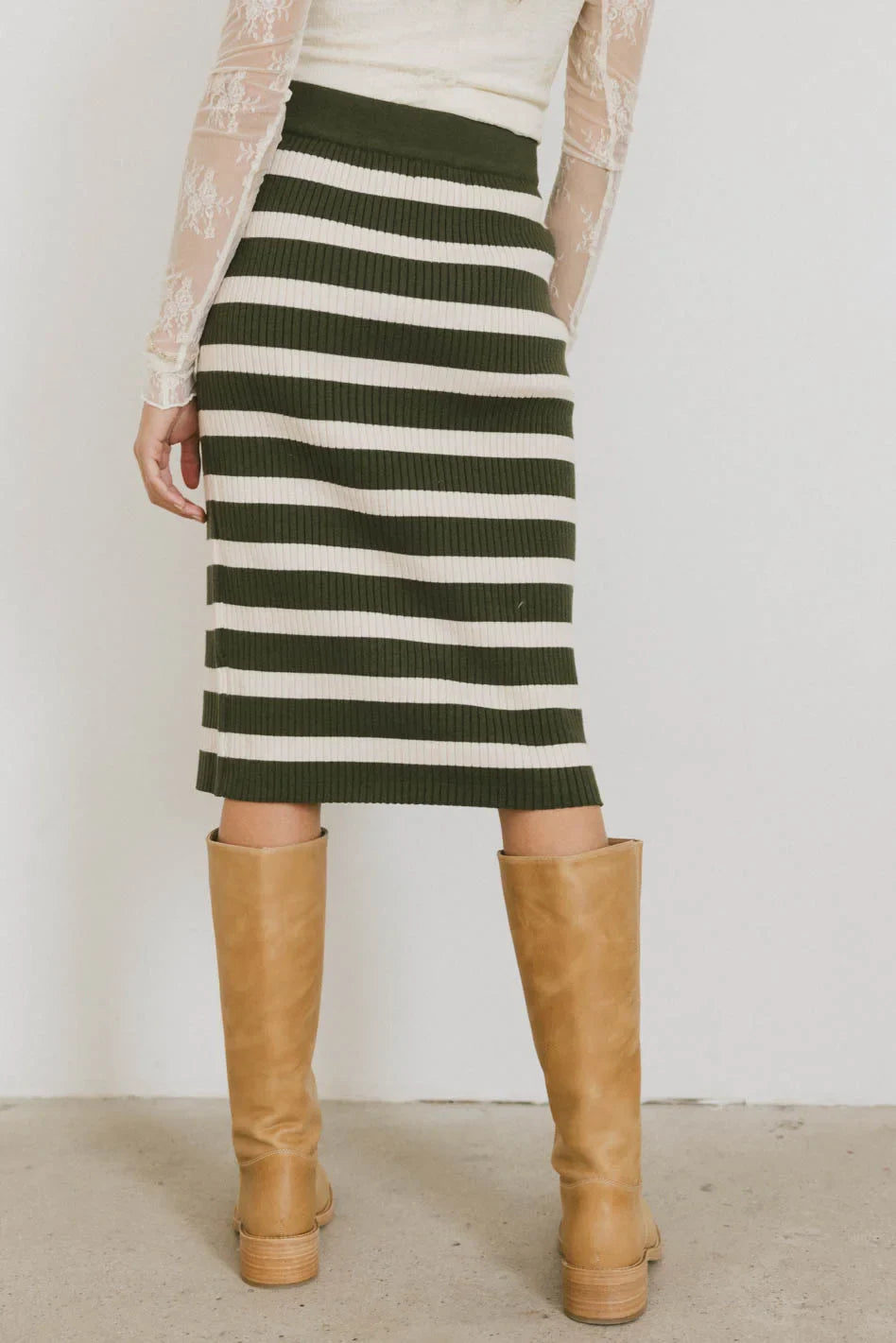 Alani Striped Skirt in Green - FINAL SALE