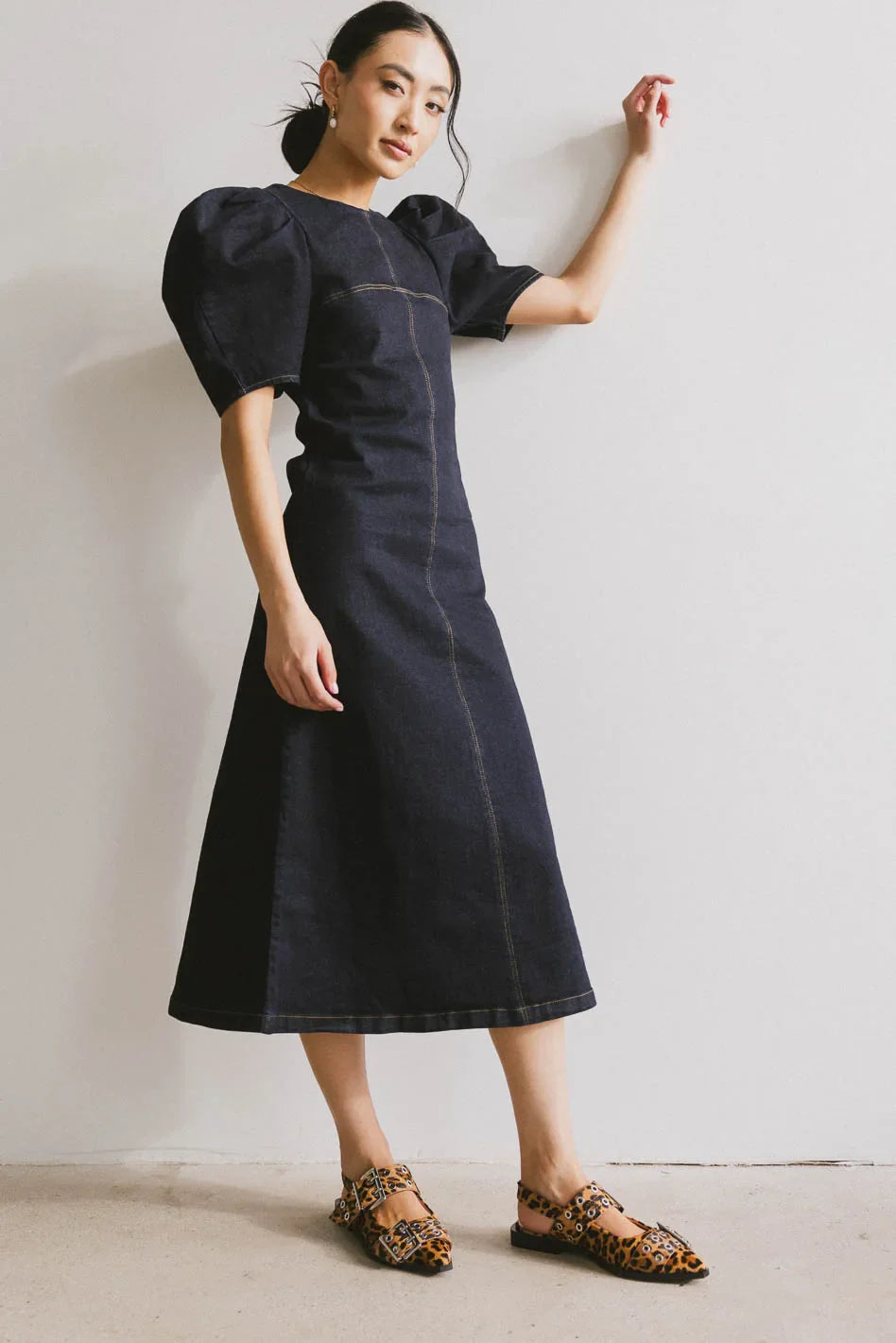 Campbell Denim Dress in Dark Wash - FINAL SALE