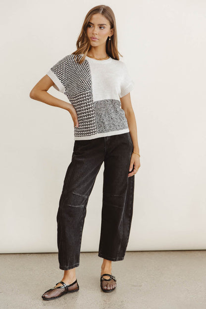 Bennie Colorblock Sweater in Black - FINAL SALE