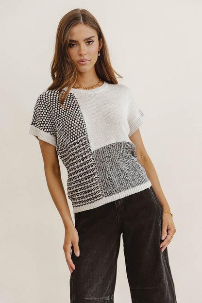 Bennie Colorblock Sweater in Black - FINAL SALE