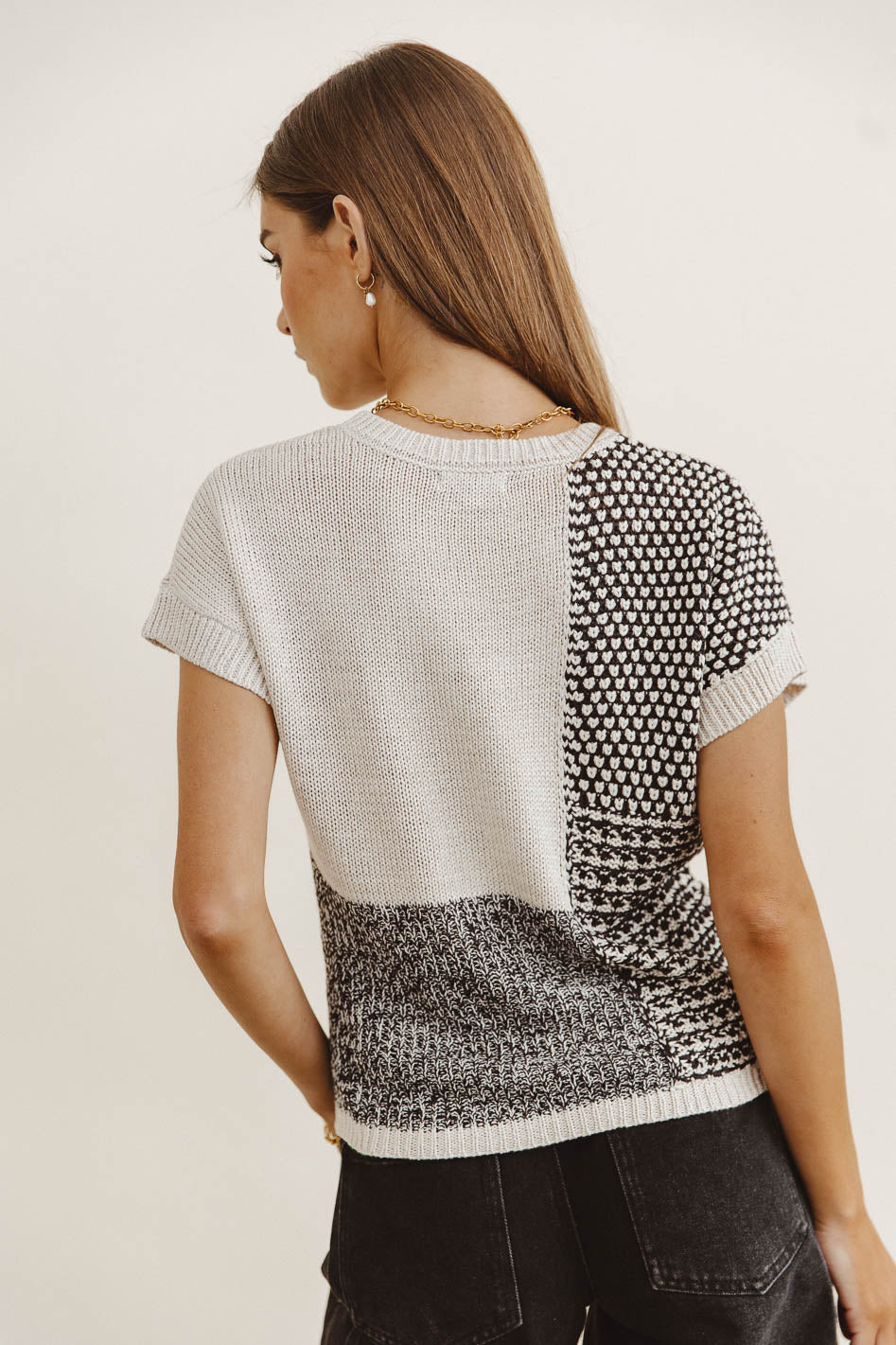 Bennie Colorblock Sweater in Black - FINAL SALE