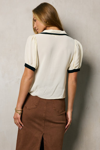 Allison Contrast Button Up - FINAL SALE