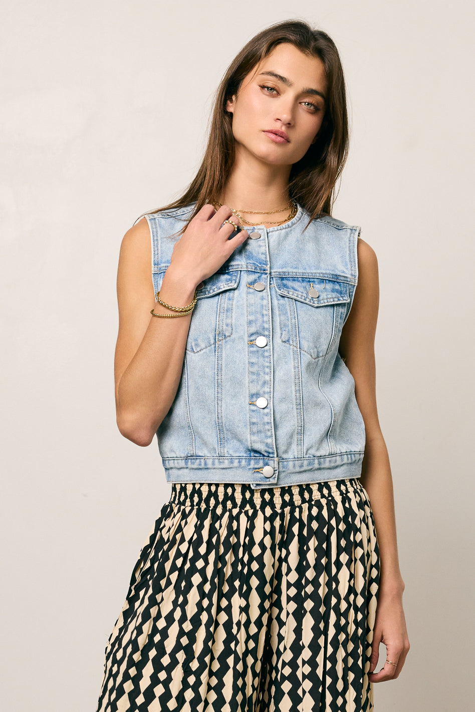 Aiden Denim Vest - FINAL SALE