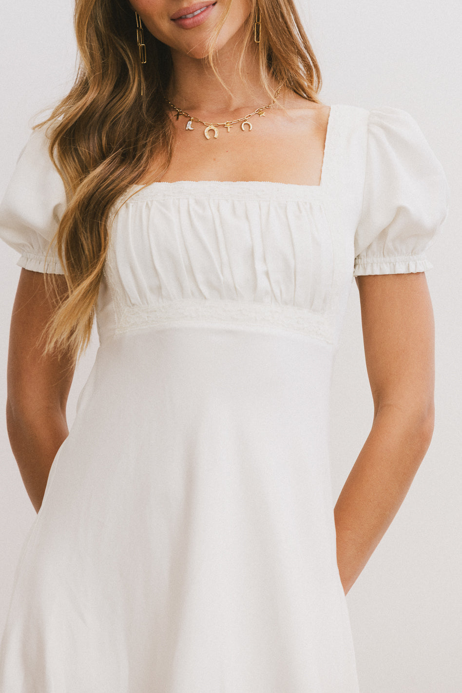 Harlee Lace Trim Mini Dress - FINAL SALE