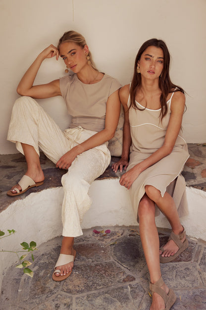 Alanna Embroidered Pants in Cream - FINAL SALE