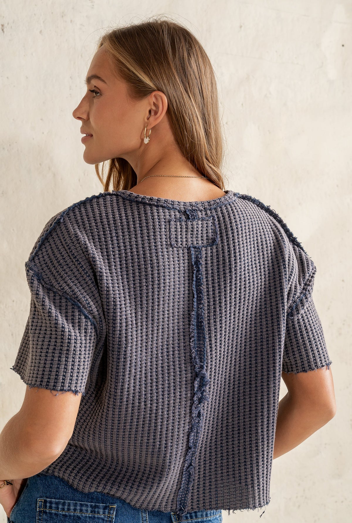 Amaya Knit Tee in Navy - FINAL SALE