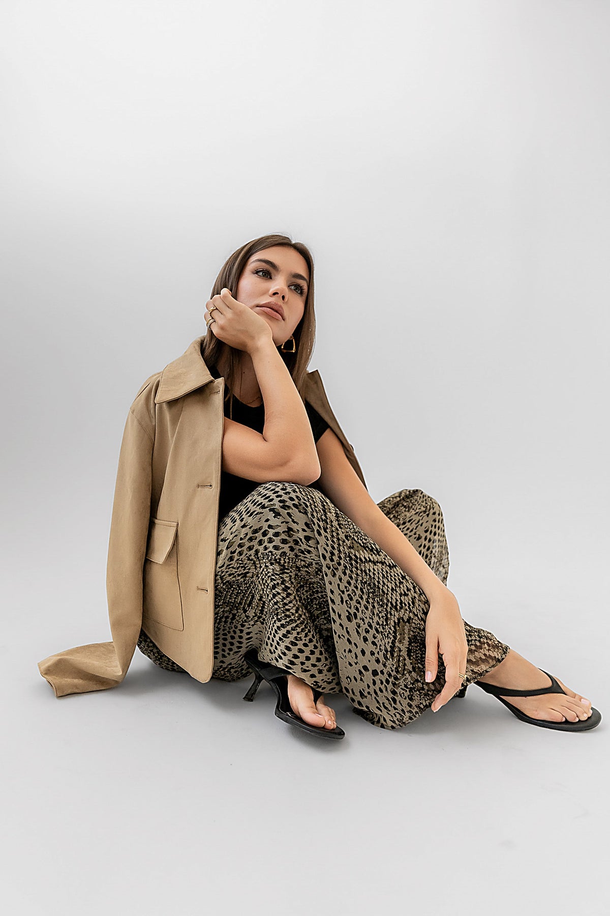 Aden Suede Jacket in Khaki - FINAL SALE