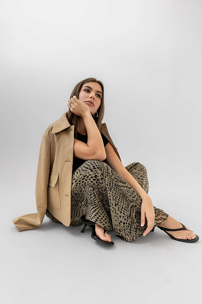 Aden Suede Jacket in Khaki - FINAL SALE