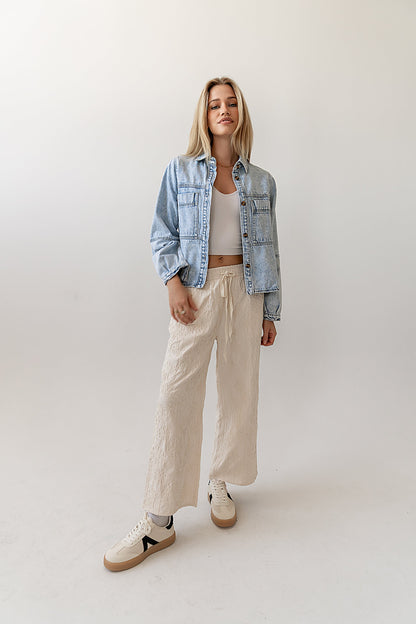 Alanna Embroidered Pants in Cream - FINAL SALE