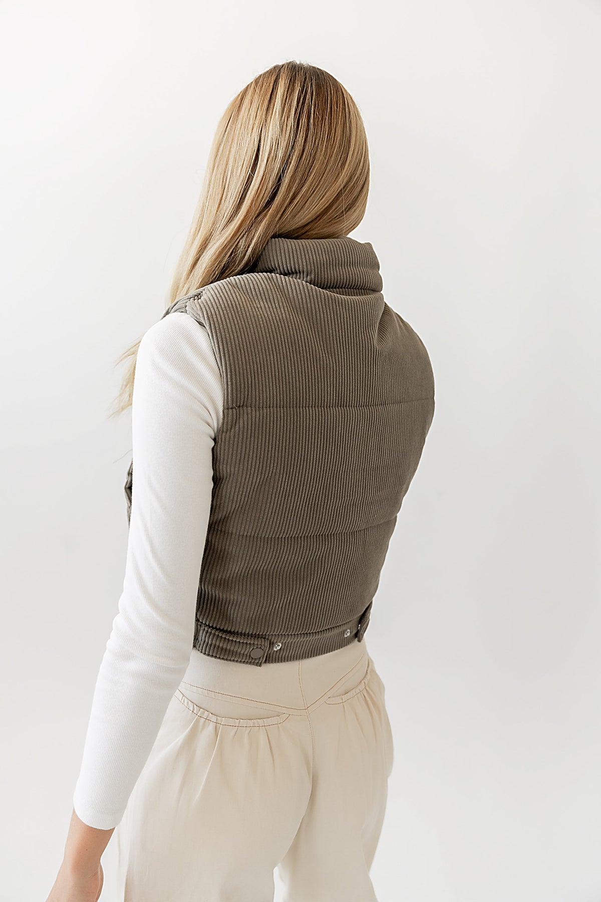 August Corduroy Vest in Sage - FINAL SALE