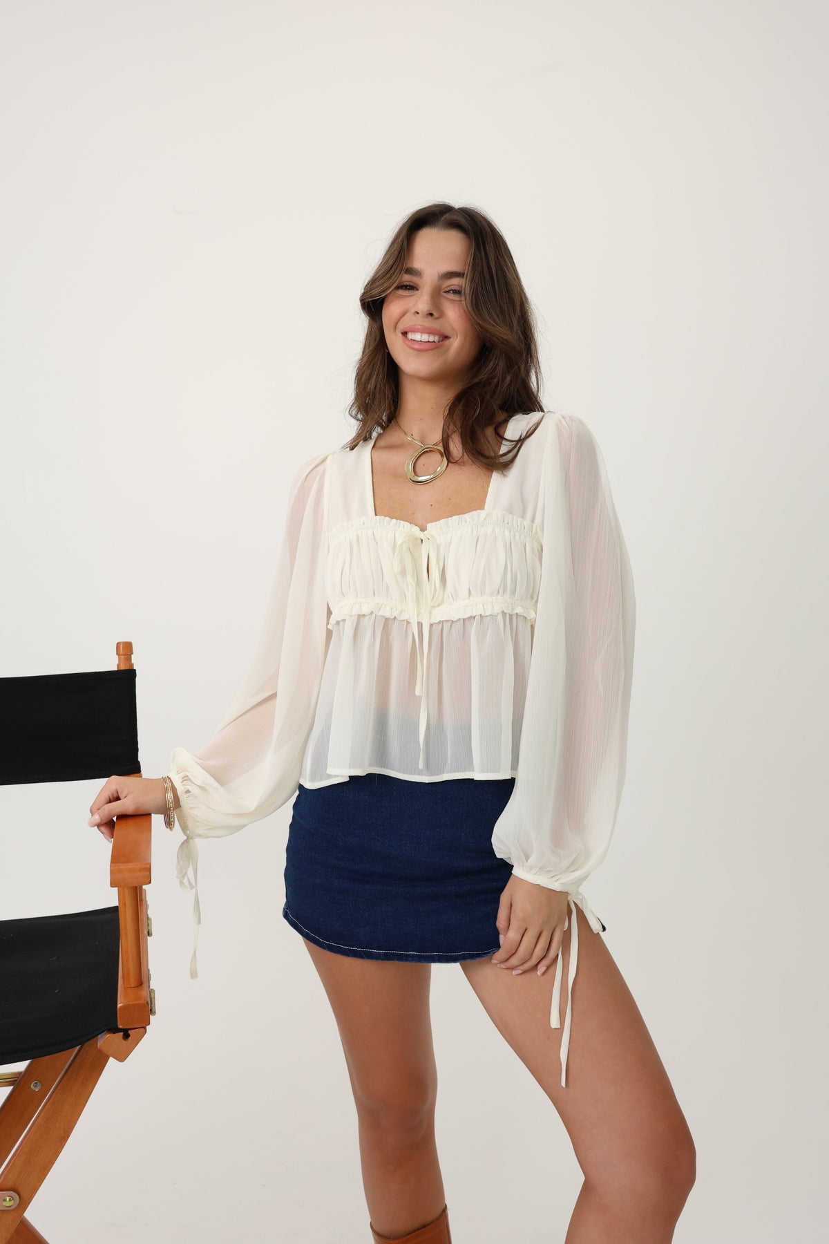 Soft Romance Top in White