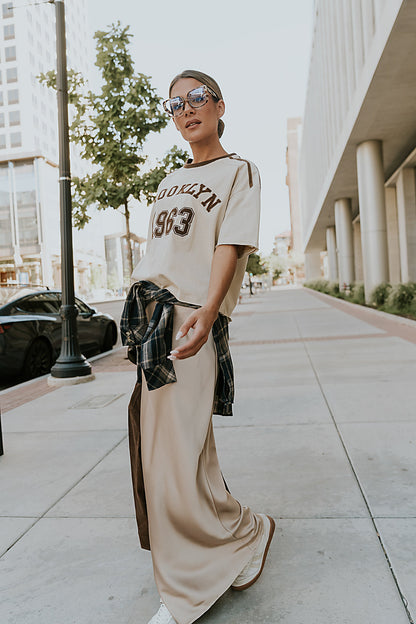 Brooklyn Oversized Graphic Tee in Brown - FINAL SALE