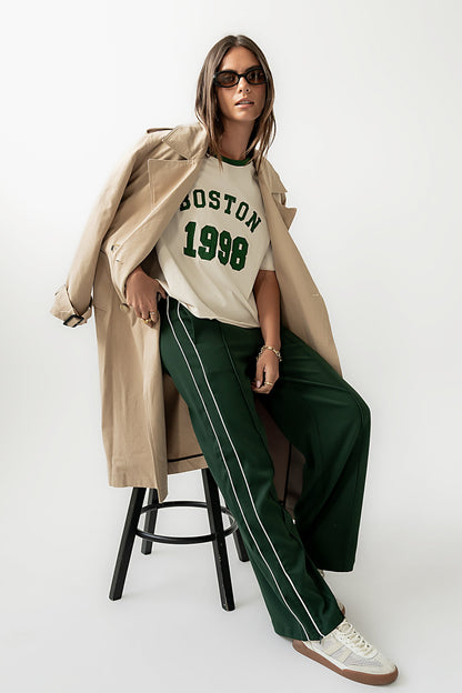 Emily Striped Wide Leg Pants in Green