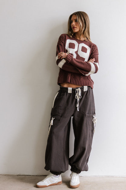 Cozette Striped Baggy Pants in Navy - FINAL SALE