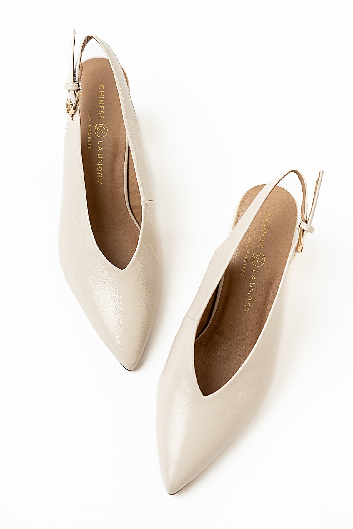 Candice Slingback Heels in Cream - FINAL SALE