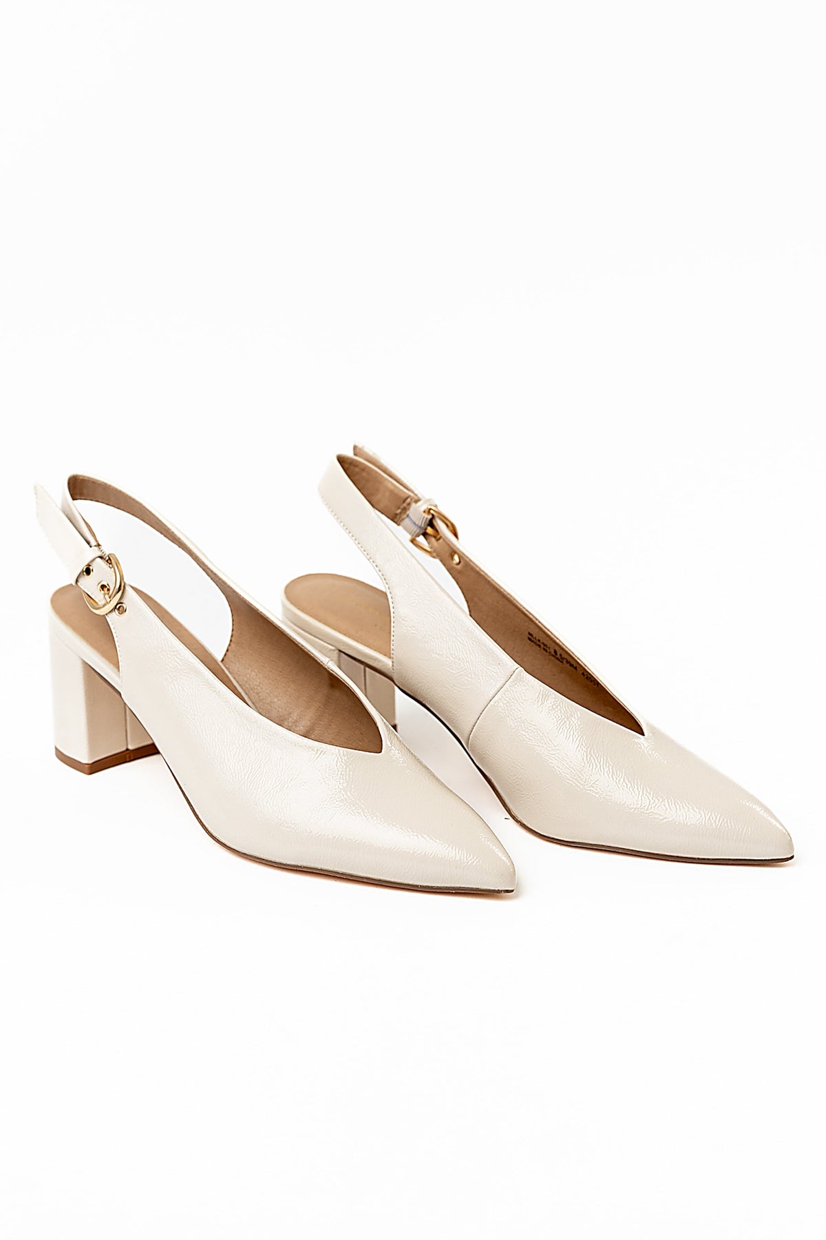 Candice Slingback Heels in Cream - FINAL SALE