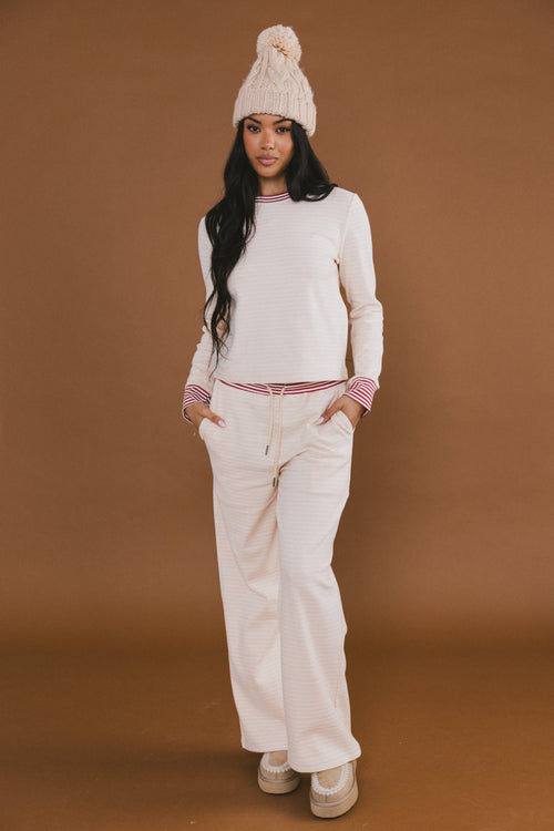 April Striped Pants in Beige - FINAL SALE