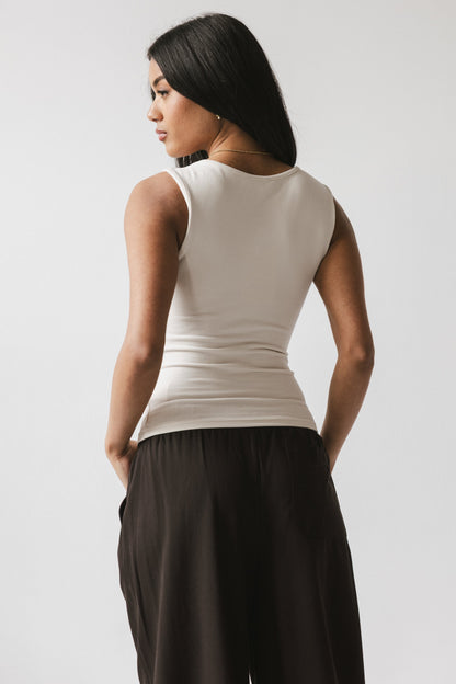 Alder Fitted Tank in Bone