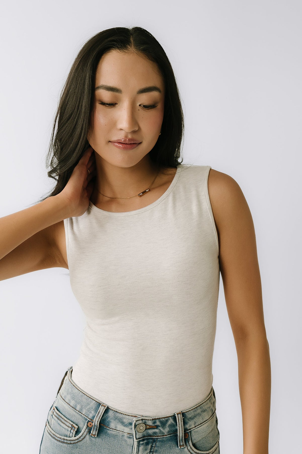 Alder Fitted Tank in Bone