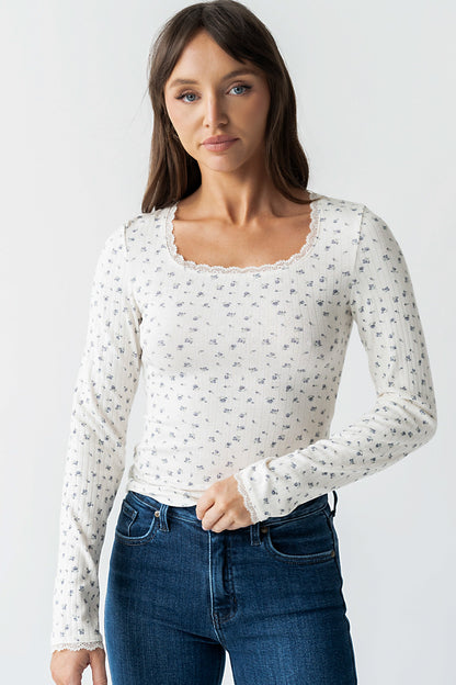 Archie Floral Top in Navy - FINAL SALE