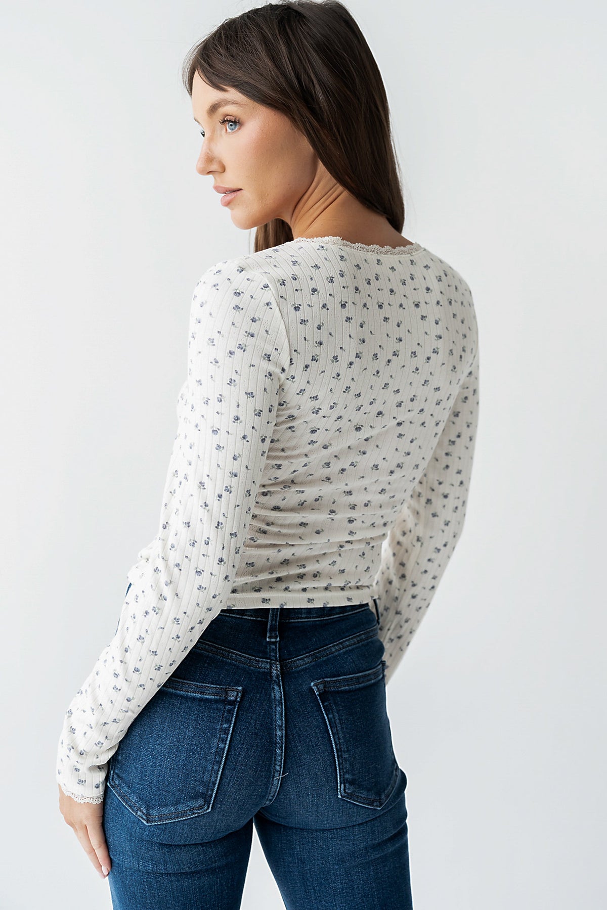 Archie Floral Top in Navy - FINAL SALE