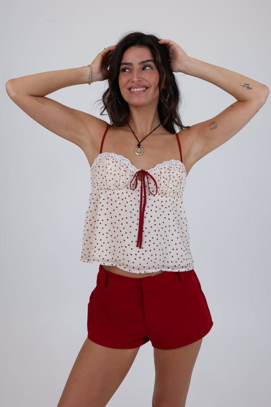 Pretty in Polka Top in Cream