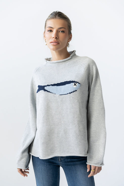 Brady Knit Sweater in Grey