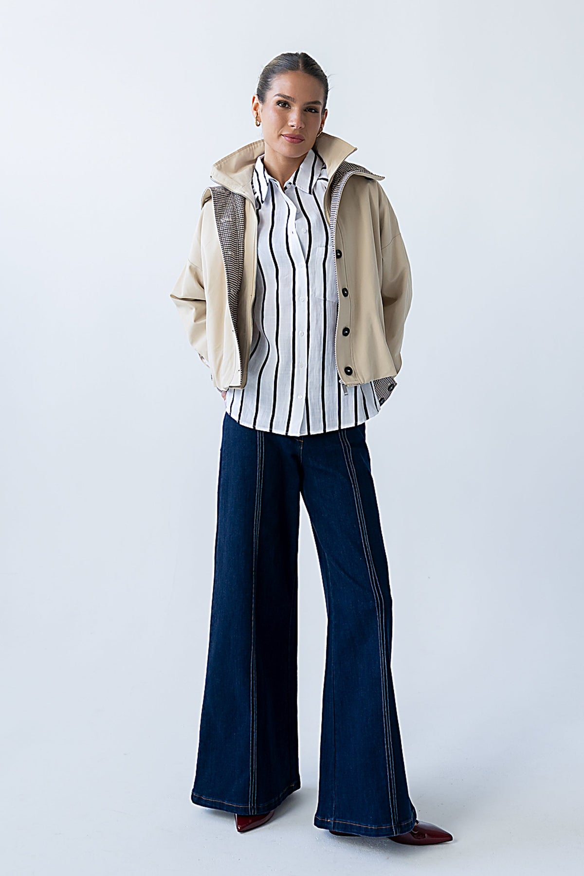 Colette Oversized Trench Jacket in Khaki
