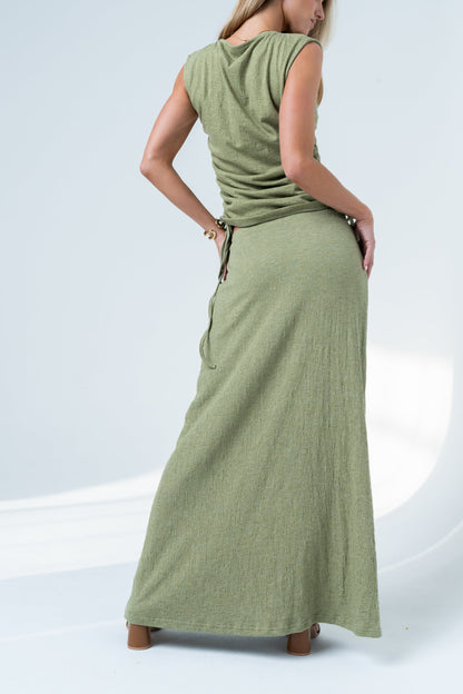 Freda Maxi Skirt in Green