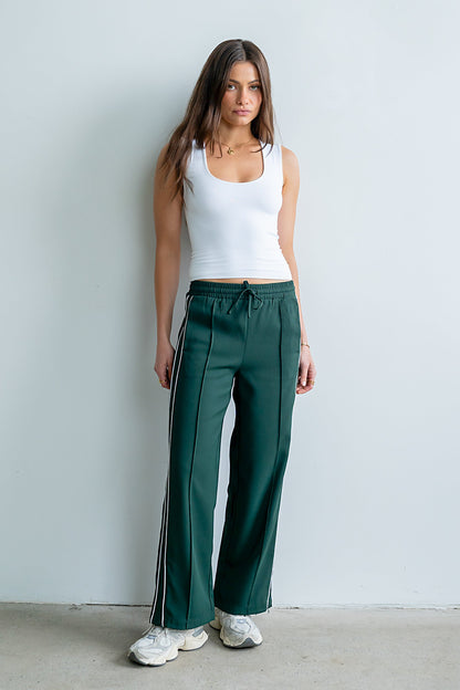 Emily Striped Wide Leg Pants in Green